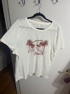 🧡 XXL GAP Cream ForeverSoft Tee with Subtle Logo Greetings from Paradise NWT